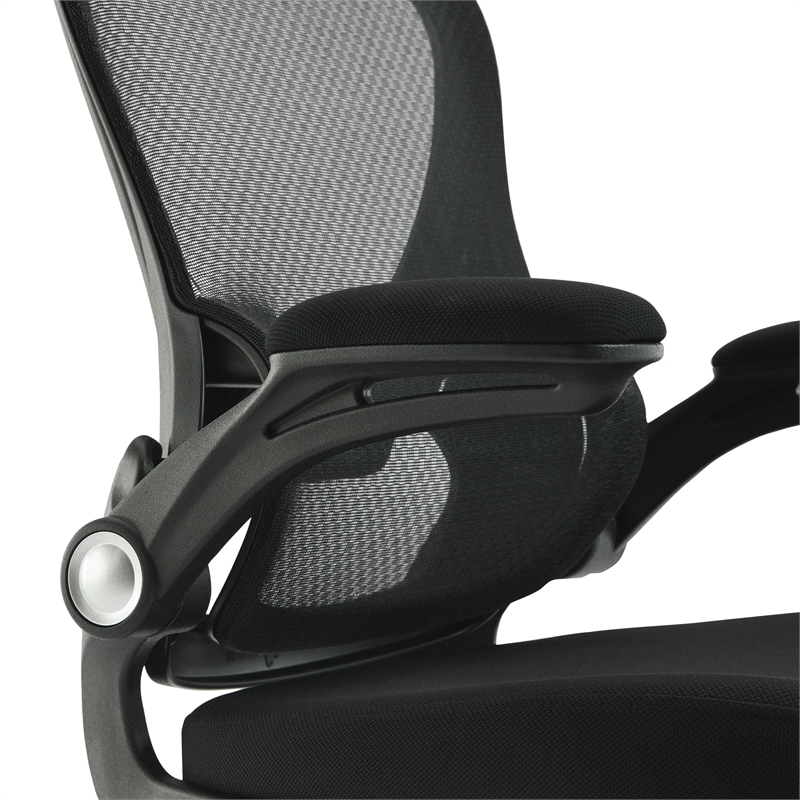 Black Mesh Back and Black Fabric Seat with Headrest