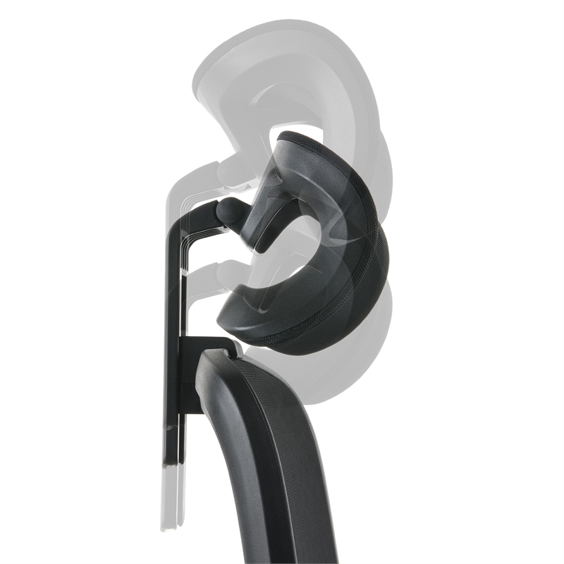 Black Mesh Back in Black Fabric Seat with Flip Arms and 2D Headrest