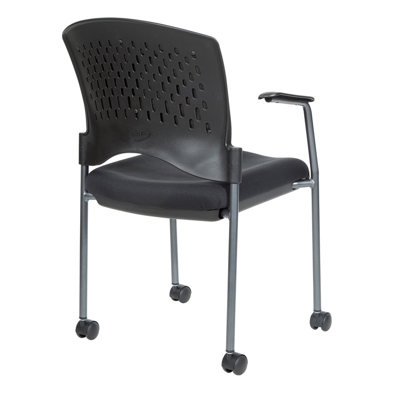Back Visitor's Chair in Black Coal Free Flex Fabric