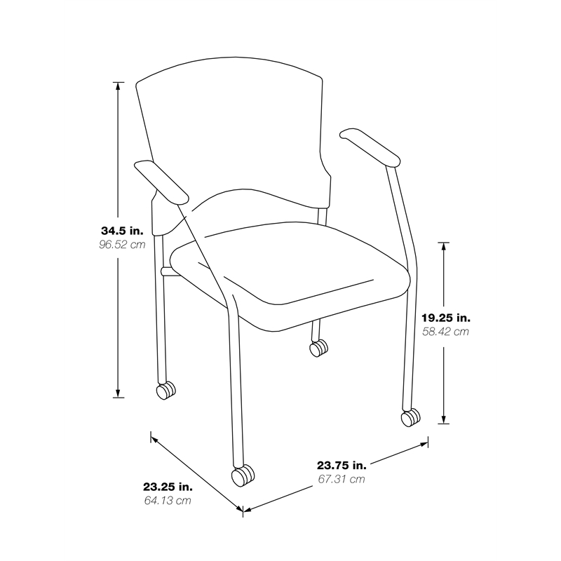 Back Visitor's Chair in Black Coal Free Flex Fabric