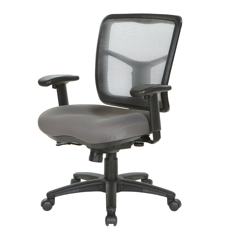 Gray Air Mist Mesh Back Chair with Carbon Gray Fabric Seat