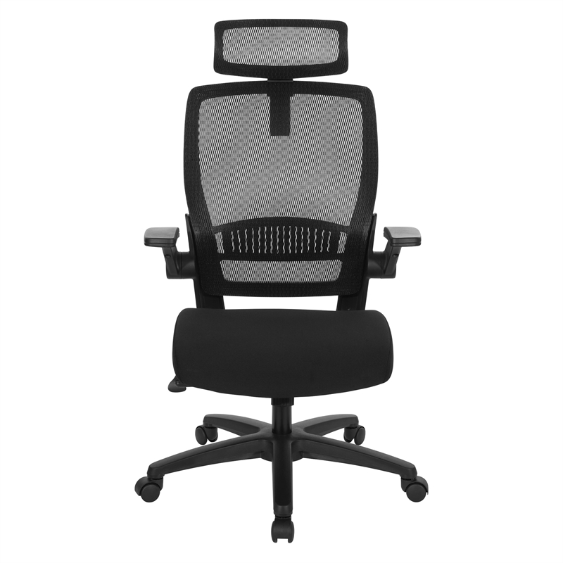 Managers Chair with Mesh Back in Black Fabric Seat
