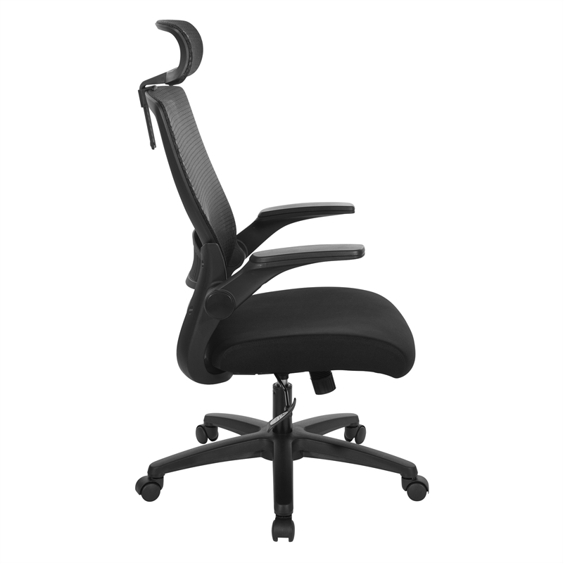 Managers Chair with Mesh Back in Black Fabric Seat