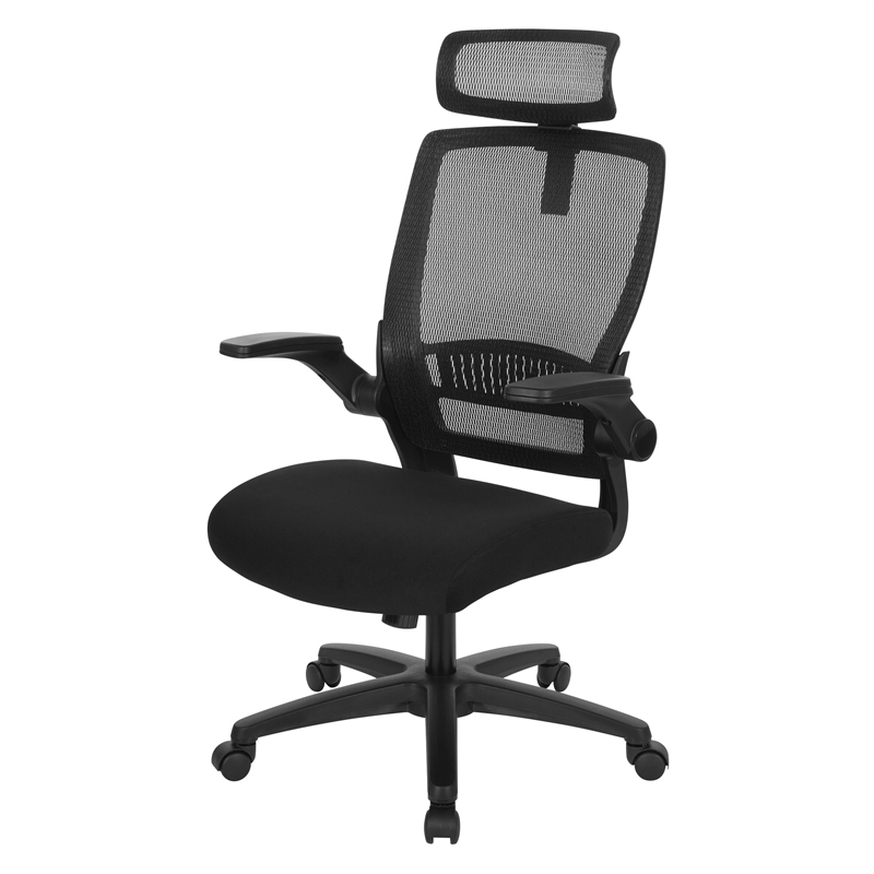Managers Chair with Mesh Back in Black Fabric Seat