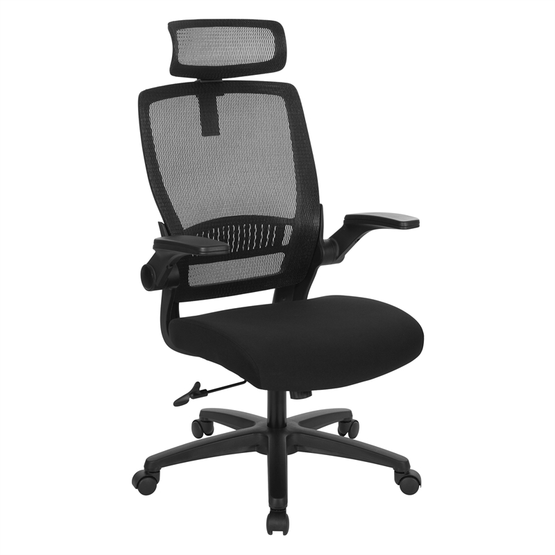 Managers Chair with Mesh Back in Black Fabric Seat