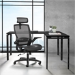 Managers Chair with Mesh Back and Seat in Black Fabric