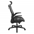 Managers Chair with Mesh Back and Seat in Black Fabric