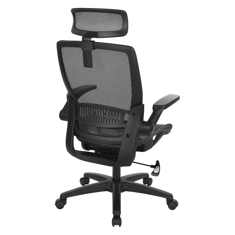 Managers Chair with Mesh Back and Seat in Black Fabric