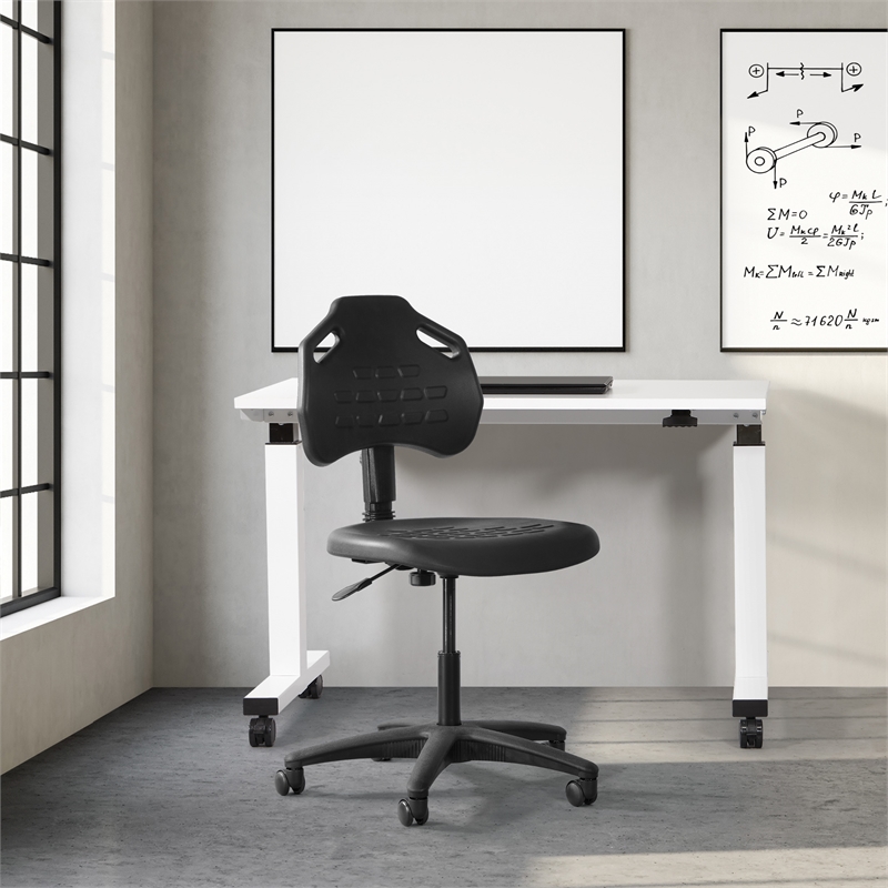 Black Self Skinned Urethane Armless Task Chair