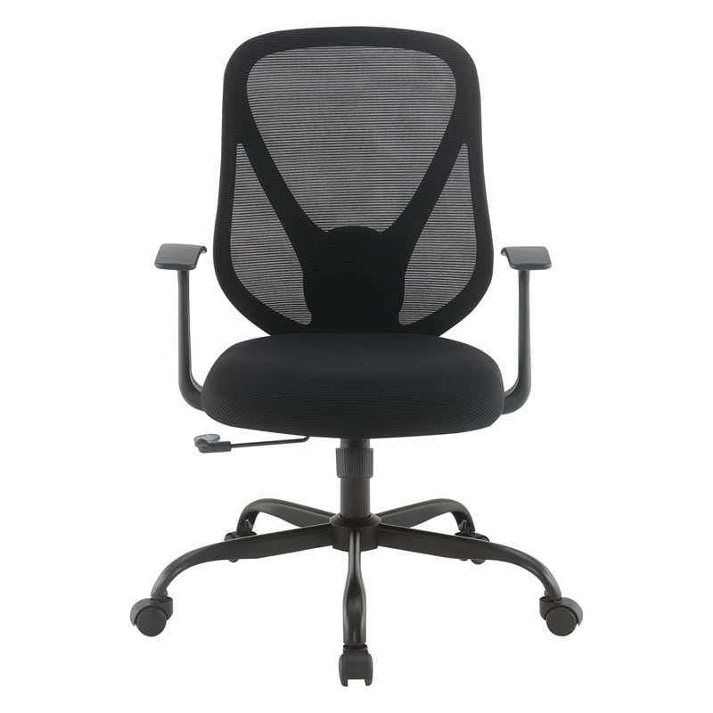 Black Mesh Back with Black Fabric Seat Managers Chair