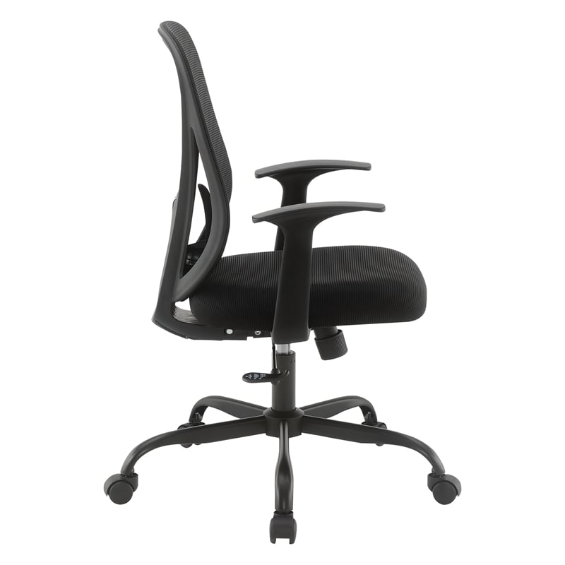 Black Mesh Back with Black Fabric Seat Managers Chair