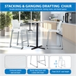 Tall Stacking and Ganging Chair with White Plastic Seat