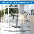 Tall Stacking and Ganging Chair with White Plastic Seat