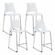 Tall Stacking and Ganging Chair with White Plastic Seat