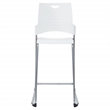 Tall Stacking and Ganging Chair with White Plastic Seat