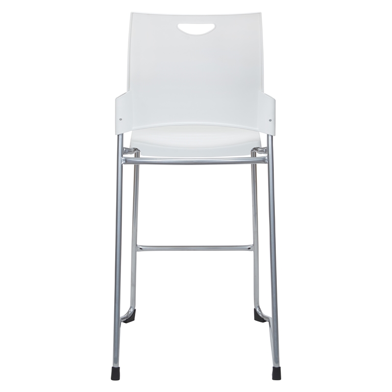 Tall Stacking and Ganging Chair with White Plastic Seat