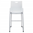 Tall Stacking and Ganging Chair with White Plastic Seat