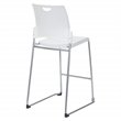 Tall Stacking and Ganging Chair with White Plastic Seat