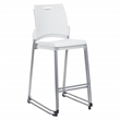 Tall Stacking and Ganging Chair with White Plastic Seat