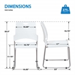 Stacking and Ganging Chairs with White Plastic Seat