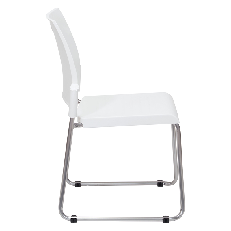 Stacking and Ganging Chairs with White Plastic Seat