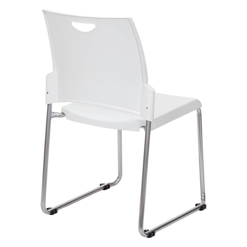 Stacking and Ganging Chairs with White Plastic Seat