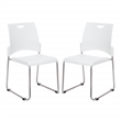 Stacking and Ganging Chairs with White Plastic Seat