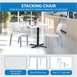 Straight Leg Stacking Chair With White Plastic Seat & Back and Silver EPD Frame