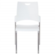 Straight Leg Stacking Chair With White Plastic Seat & Back and Silver EPD Frame