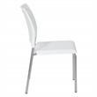 Straight Leg Stacking Chair With White Plastic Seat & Back and Silver EPD Frame