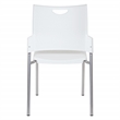 Straight Leg Stacking Chair With White Plastic Seat & Back and Silver EPD Frame