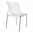 Straight Leg Stacking Chair With White Plastic Seat & Back and Silver EPD Frame