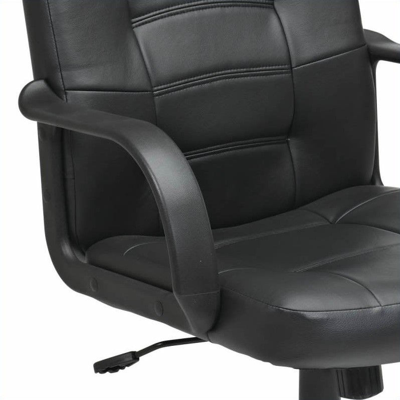 Mid Back Black Bonded Leather Executive Chair by Office Star