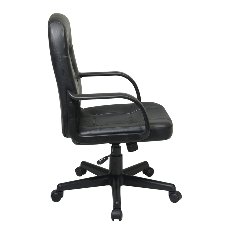 Mid Back Black Bonded Leather Executive Chair by Office Star