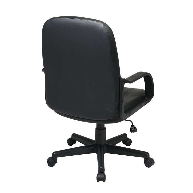 Mid Back Black Bonded Leather Executive Chair by Office Star