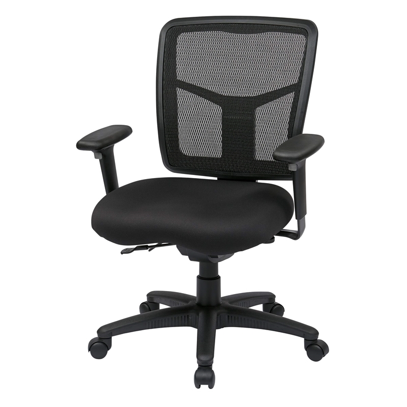 ProGrid Back Mid Back Black Managers Office Chair with 2 way adjustable arms
