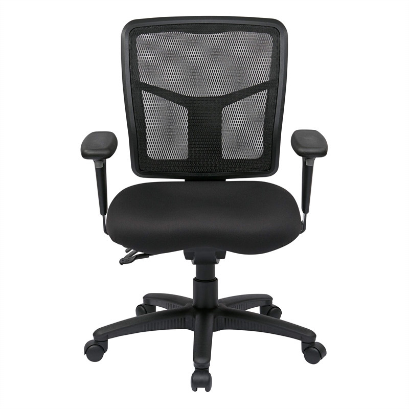 ProGrid Back Mid Back Black Managers Office Chair with 2 way adjustable arms
