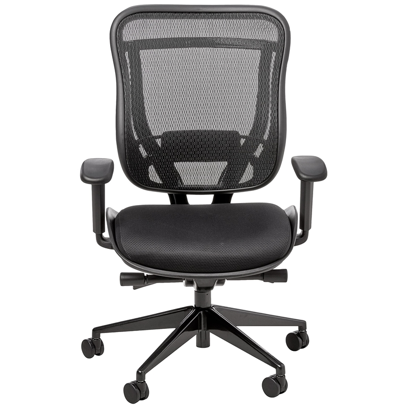 Big and Tall Executive Black High Back Chair with Breathable Mesh in Gun Metal