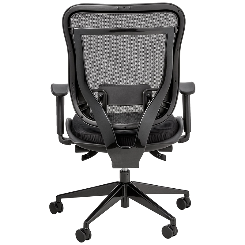 Big and Tall Executive Black High Back Chair with Breathable Mesh in Gun Metal