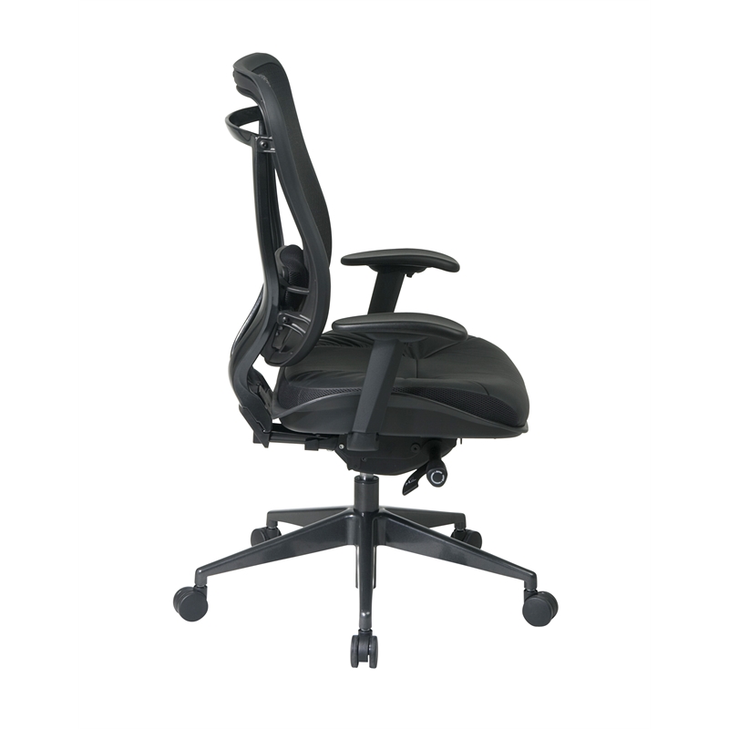 Executive High Back Black Fabric Office Chair in Black Gunmetal