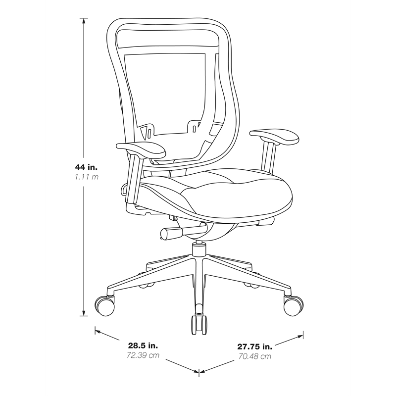 Executive High Back Black Fabric Office Chair in Black Gunmetal