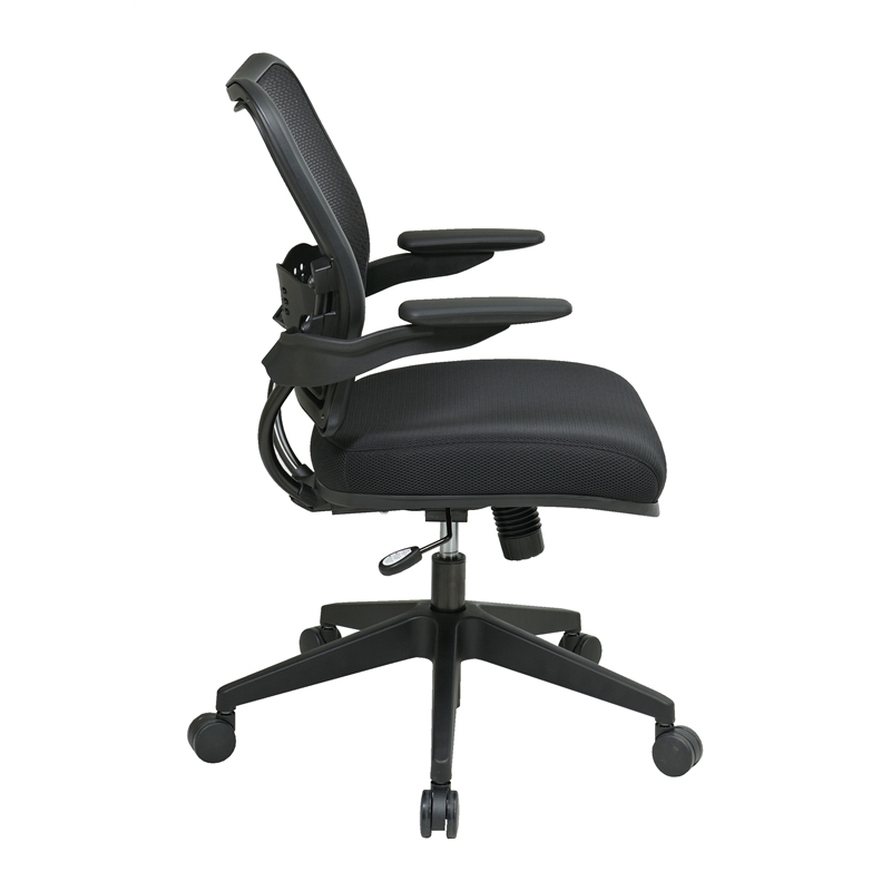 Deluxe Black Fabric Chair with AirGrid  Back and Black Mesh Seat