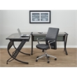 OSP Home Furnishings Horizon Modern Steel & Glass Computer Desk in Black