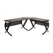 OSP Home Furnishings Horizon Modern Steel & Glass Computer Desk in Black