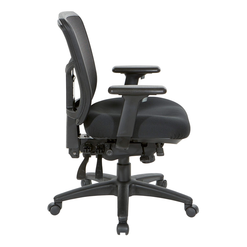 ProGrid Black Mid Back Managers Office Chair with Adjustable Arms