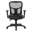ProGrid High Back Manager Office Chair with Black Leather and Mesh Seat