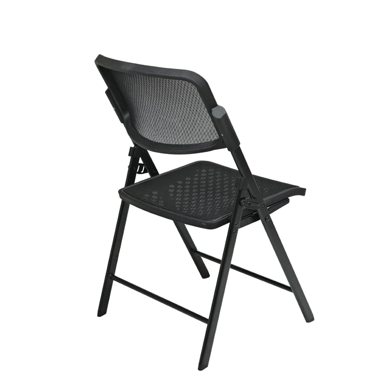 Deluxe Folding Chair With Black ProGrid Mesh Fabric Seat and Back