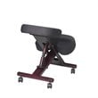 Ergonomically Black Fabric Wood Knee Office Chair in Mahogany Legs
