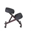 Ergonomically Black Fabric Wood Knee Office Chair in Mahogany Legs