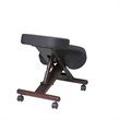 Ergonomically Wood Black Fabric Knee Office Chair in Espresso